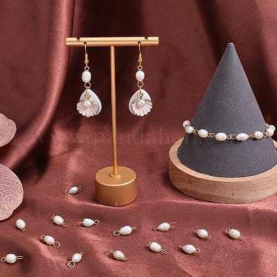 Подвески-коннекторы для картофеля с натуральным культивированным пресноводным жемчугом PALLOY-SC00014-1