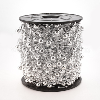 Абс пластика имитация жемчуга бисером отделка гирляндой AJEW-S071-01G-1