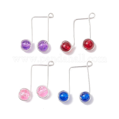 Подвески из прозрачного стекла с медной проволокой PALLOY-JF03213-1