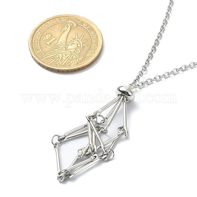 Устойчивый к потускнению плетеный мешочек из нержавеющей стали 304 в технике макраме NJEW-TA00078-1