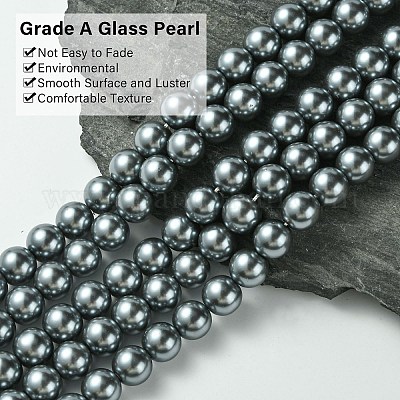 Экологичные стеклянные жемчужные бусины HY-A008-12mm-RB077-1