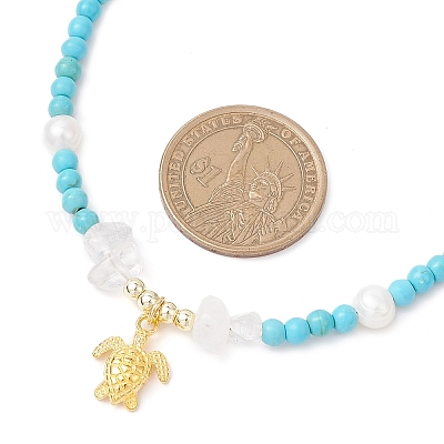 Летние ожерелья из сплава с подвеской в виде черепахи NJEW-JN05333-1