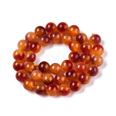 Окрашенные природные белый нефрит бисер пряди G-T138-10mm-210-24-1