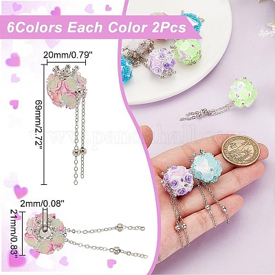 12шт 6 цвета полимерной глины ручной работы со смолой CLAY-AR0001-36B-1