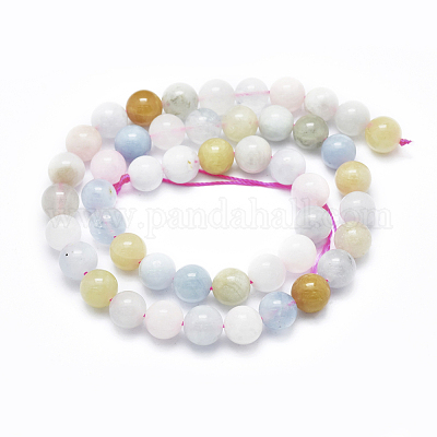 Натура Морганит бисер пряди G-D0001-03-8mm-1