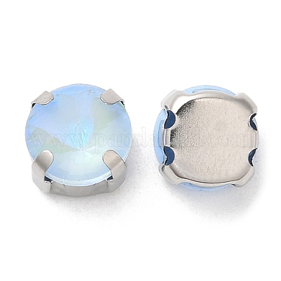 Мокко флуоресцентный(ми) плоский круглый пришитый страз GGLA-M006-02B-P01-1