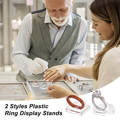 36 шт. 2 стили пластиковых подставок для колец RDIS-PH0001-006-1