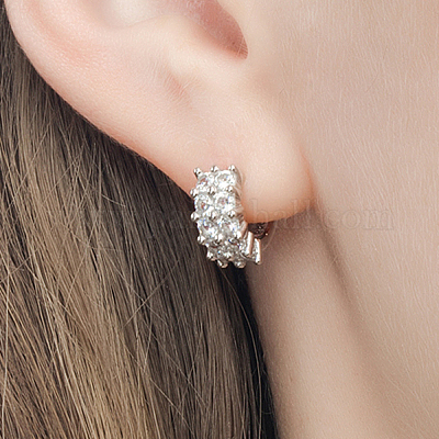 S925 серьги-кольца из стерлингового серебра с геометрическими формами и стразами GX6931-1