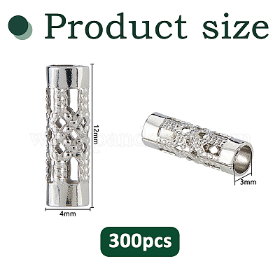 300 шт. полые трубчатые бусины из хирургической нержавеющей стали 316 STAS-DC0017-21-1