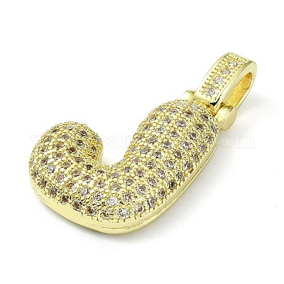 Латунные микропаве прозрачные подвески с фианитом KK-M279-01G-J-1