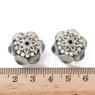 Акриловые бусины-рондели со стразами CLAY-NH0003-02AS-08-1