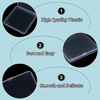 Прозрачные пластиковые ящики для хранения CON-WH0095-62B-1