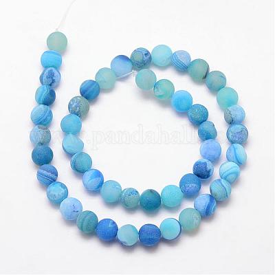 Chapelets de perle en agate géode druzy naturelle&nbsp;G-K166-09-8mm-06-1