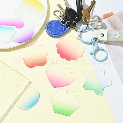 Прозрачные акриловые подвески с постепенным изменением OACR-CJC0010-01-1