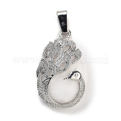 Подвески-капли из натурального белого нефрита G-G112-03P-01-1