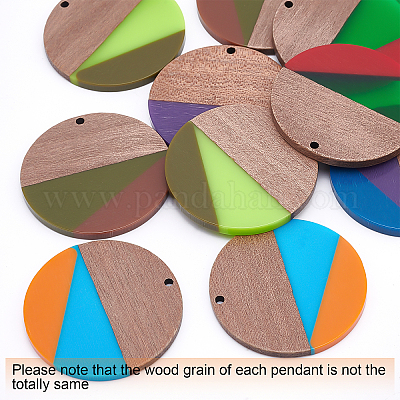 Наборы для самостоятельного изготовления деревянных сережек-подвесок из ореха DIY-OC0006-63-1