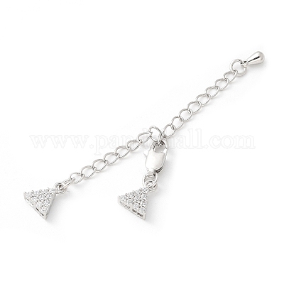 Удлинитель цепи из латуни с микропаве из циркония и стеклом KK-U052-05P-1