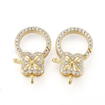 Латунный микро pave прозрачный кубический цирконий лобстер KK-K242-13G-1