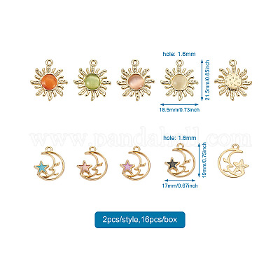 16 шт. 8 стиля подвески из сплава кошачий глаз&nbsp;ENAM-BT0001-09-1