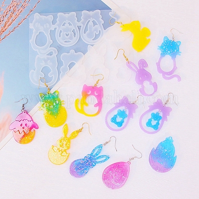 Кролик Пасхальная тема DIY кулон силиконовые Молды DIY-G103-01B-1