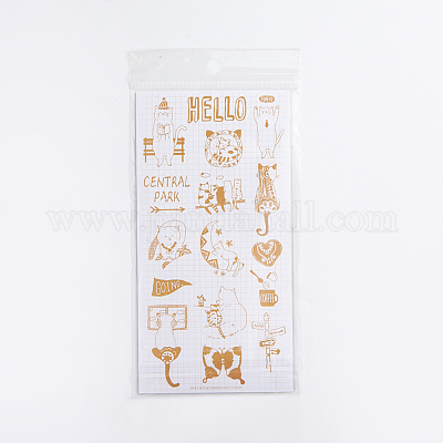 Наборы блестящих самоклеящихся наклеек с изображением кота DIY-WH0163-01-1