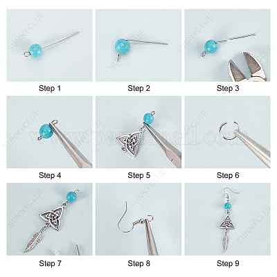Shop SUNNYCLUE 1 Box DIY 10 Pairs Vintage Style Trinity Knot Charm Infinity  Love Charms Earring Making Kit Feather Charm Knot Charms for Jewellery  Making Synthetic Turquoise Round Beads Adult Women Craft