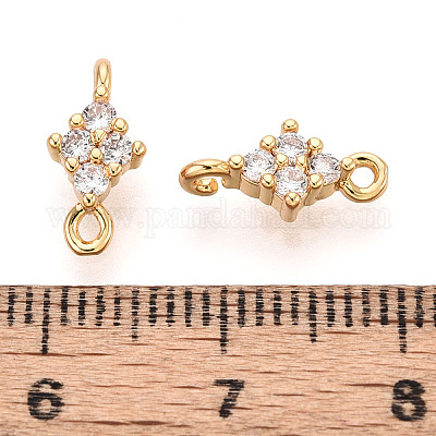 Латунные подвески из прозрачного кубического циркония KK-T078-03G-01-1