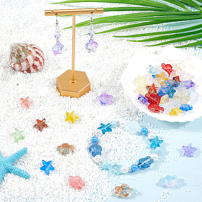 100шт 2 стиля прозрачные стеклянные бусины GLAA-SC0002-48-1