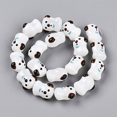 Эмалевые бусины ручной работы в технике лэмпворк LAMP-N029-02G-1