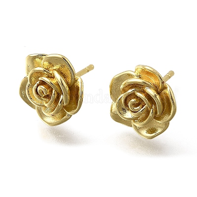 Серьги-гвоздики в виде цветка из латуни EJEW-P322-06A-G-1