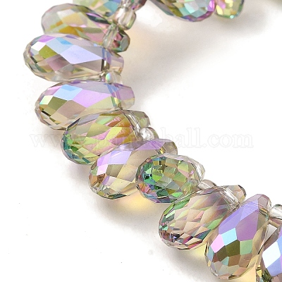 Chapelets de perles en verre électroplaqué&nbsp;EGLA-B006-01A-FR01-1