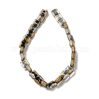 Бусины ручной работы из золотой и серебряной фольги в технике лэмпворк FOIL-C001-01B-09-1