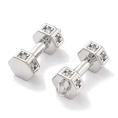 Латунные микропаве прозрачные подвески с фианитом KK-M102-46P-1