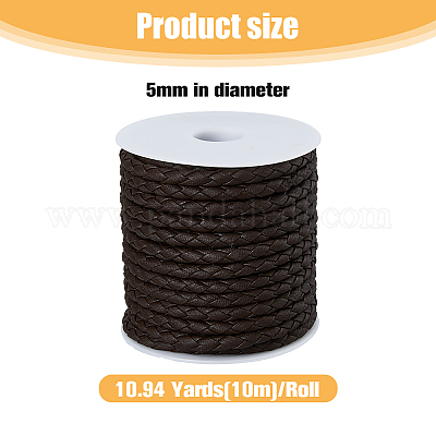 Круглый плетеный шнур из искусственной кожи LC-WH0012-03B-02-1