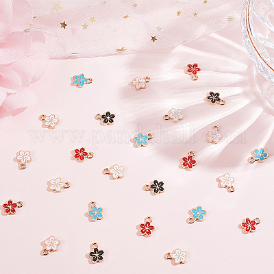 Shop OLYCRAFT 100Pcs 5 Colors Cherry Blossoms Flower Charms Alloy Sakura  Enamel Charms Enamel Pendants Gold Plated Flower Charms Pendant Accessories  for DIY Necklace Bracelet Earring Jewelry Making Crafts for Jewelry Making 