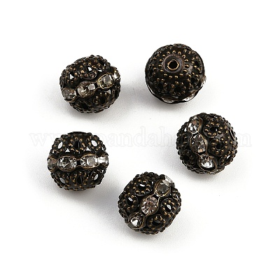 Латунные бусины со стразами  RB-A011-12mm-01AB-NF-1