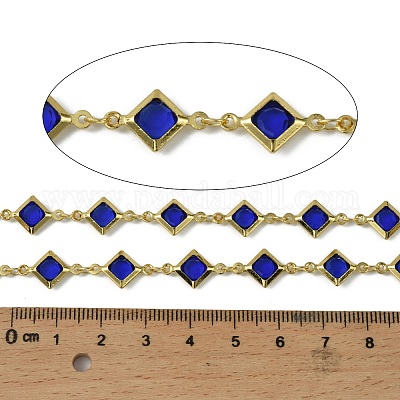 Латунные стеклянные ромбовидные цепи CHC-R001-05G-01-1