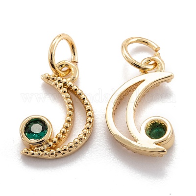 Настоящие 18k позолоченные латунные микро pave кубические циркониевые подвески ZIRC-M114-52G-02-1