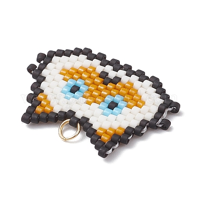 Подвески ручной работы из стеклянных бусин в форме головы кошки PALLOY-MZ00933-02-1