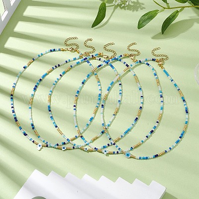 Стекло бисера ожерелья NJEW-JN04896-1