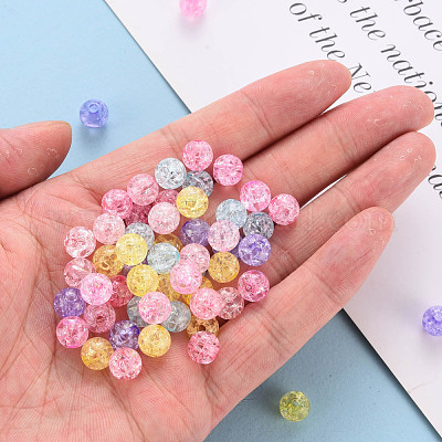 Прозрачных бусин акриловые треск MACR-S370-G8mm-1