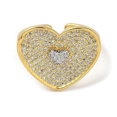 Кольца-манжеты для пальцев из латуни с микропаве из кубического циркония для женщин RJEW-C114-17G-1