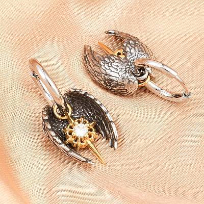 Серьги-кольца из хирургической нержавеющей стали 316 EJEW-C160-12AS-01-1