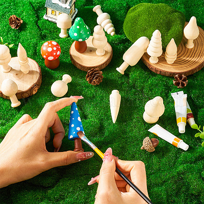 16 шт. 16 стиля необработанных деревянных украшений WOOD-TA0002-77-1