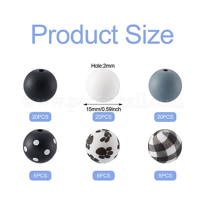 78 шт. 6 стильных экологически чистых силиконовых бусины для пищевых продуктов SIL-TA0001-12-1