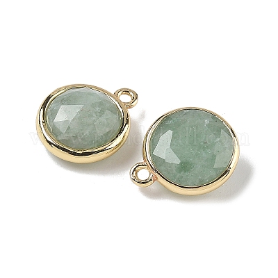 Плоские круглые подвески из натурального смешанного камня G-U028-03G-1