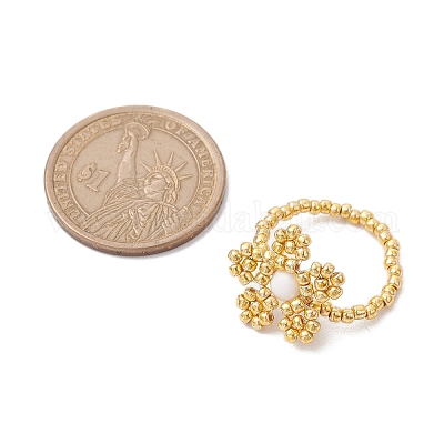 Круглые бусины с кольцами из бусин из драгоценных камней RJEW-MZ00015-01-1