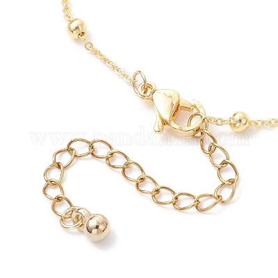 Браслеты на лодыжку из латунных и стеклянных бусин в виде цветочных звеньев AJEW-AN00730-1