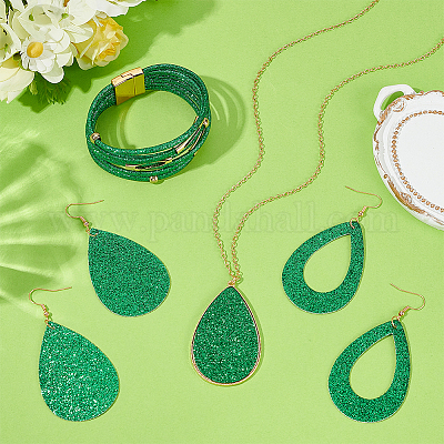 Ожерелье с подвеской в форме капли из искусственной кожи SJEW-UN0001-18B-1