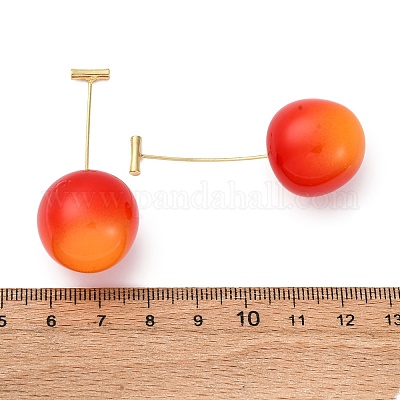 Круглые серьги-гвоздики из латуни EJEW-D325-01G-02-1